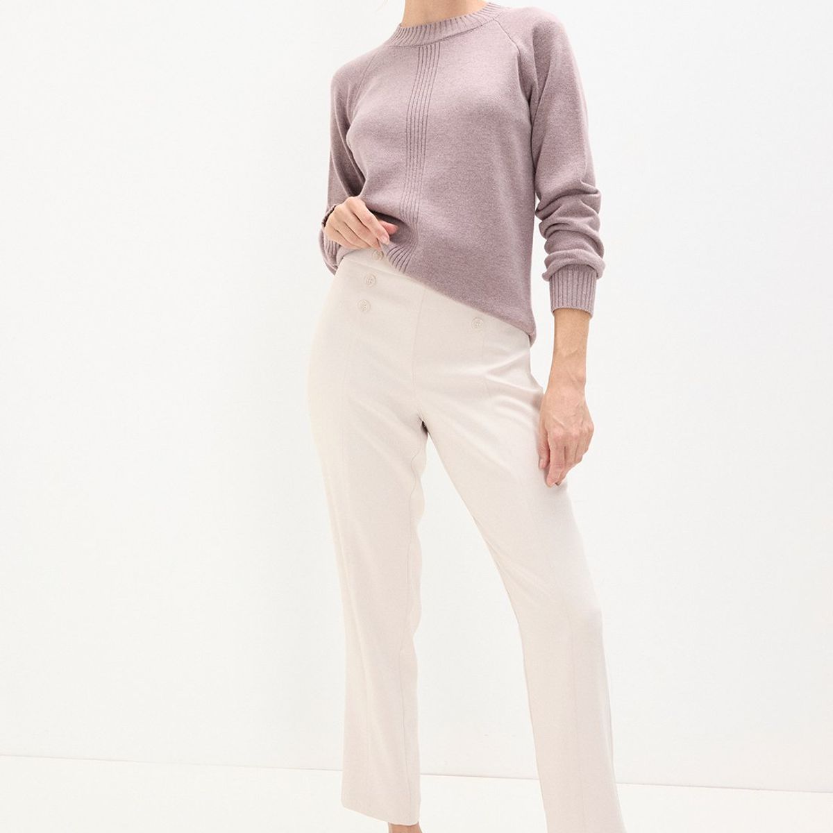 MA GRIFFE - Pantalon Beige Mujer Magriffe