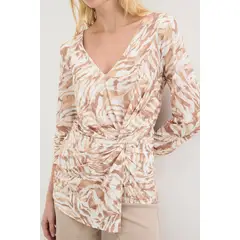 ASH - Polera Manga Larga Beige Mujer