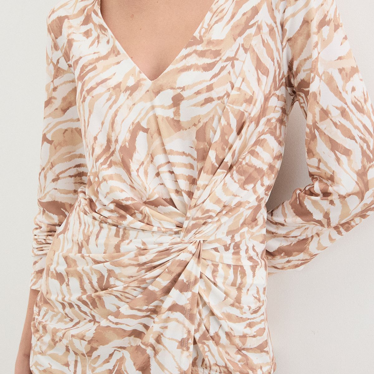 ASH - Polera Manga Larga Beige Mujer Ash