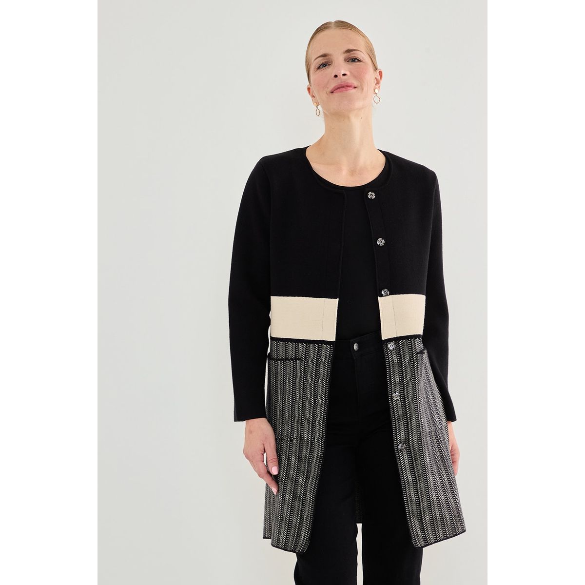 MA GRIFFE - Chaqueton Negro Mujer Magriffe