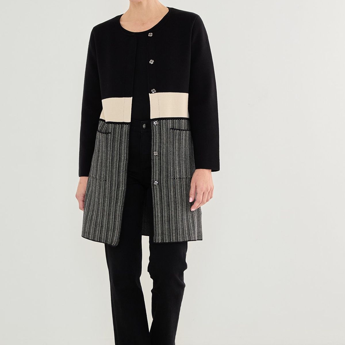 MA GRIFFE - Chaqueton Negro Mujer Magriffe