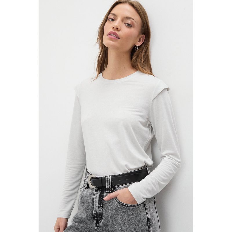 IO - Polera Manga Larga Crudo Mujer Io