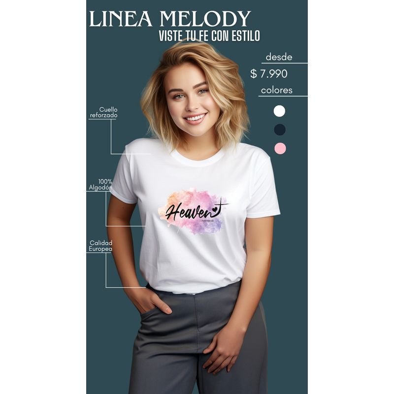 GG GOODGOODS - Polera Melody Cristiana Heaven Algodón Calidad Europea