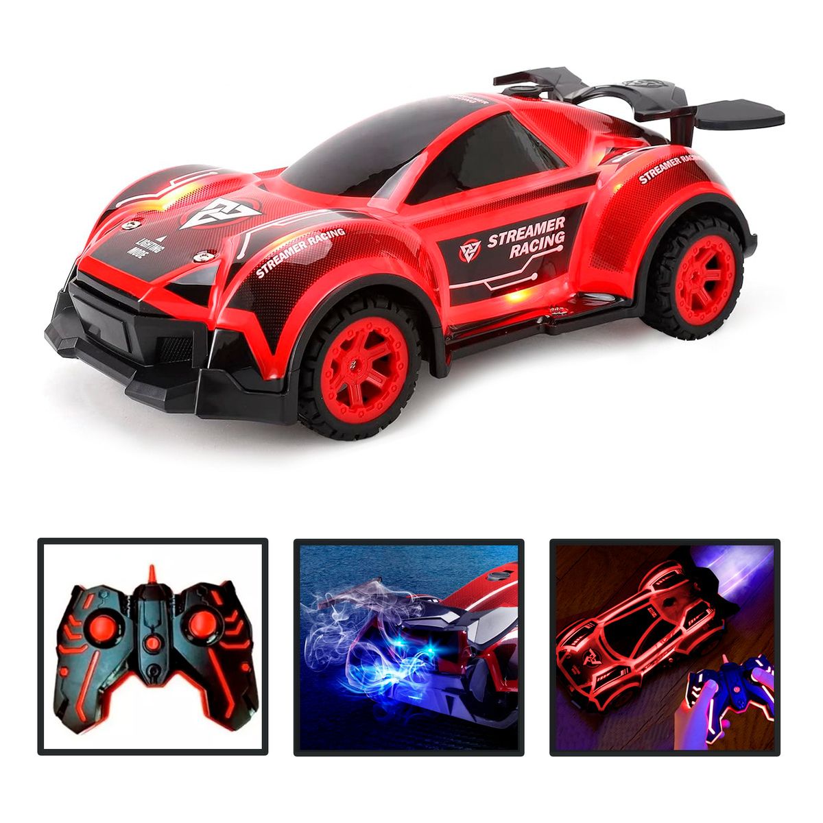 IPLAY - Auto Control Remoto Spray Racing 5 Modos 2,4 ghz  Rojo