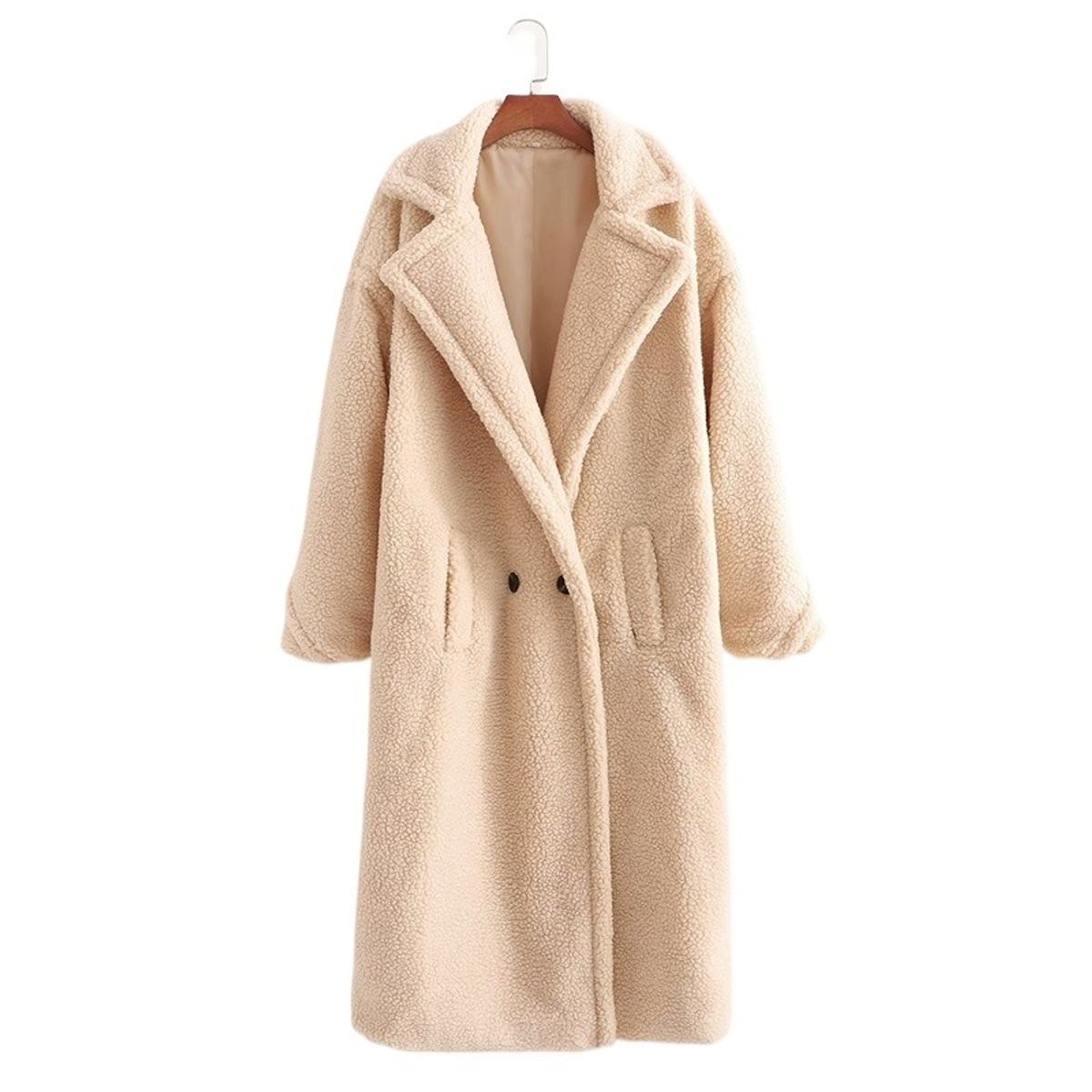 TIOZONEY - Abrigo largo para mujeres - Beige