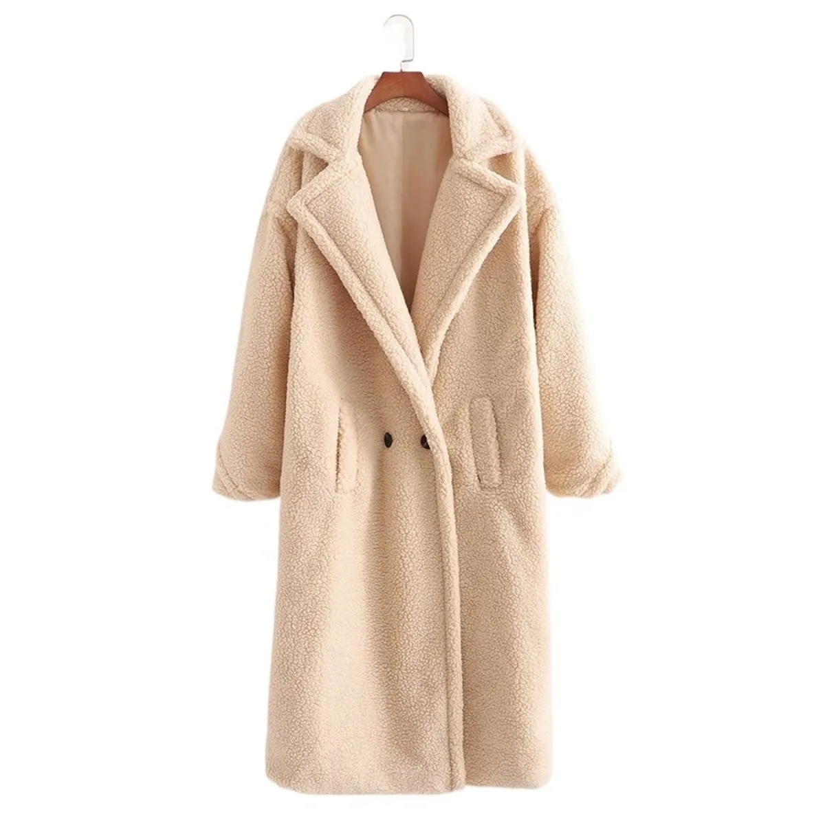 TIOZONEY - Abrigo largo para mujeres - Beige