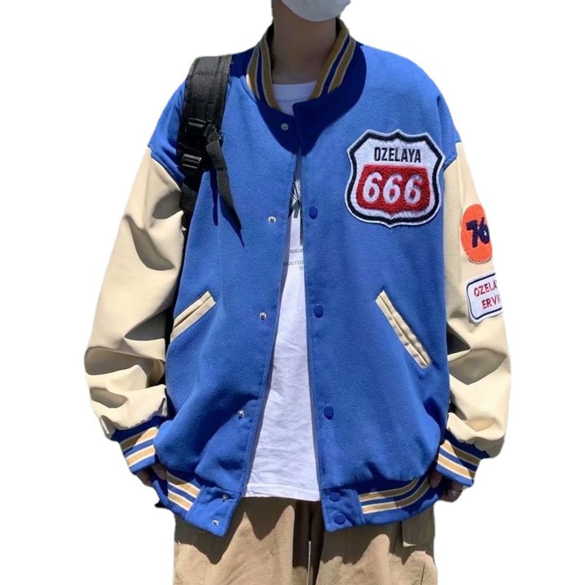 TIOZONEY - Chaqueta para parejas de otoño e invierno - Azul