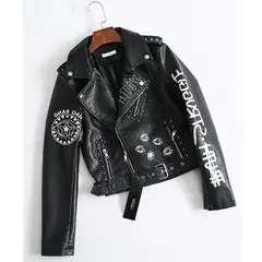 TIOZONEY - Chaqueta PU Sintético Mujer con Dibujo
