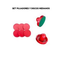 GENERICO - Set de Pujadores y Discos Medianos Air Hockey
