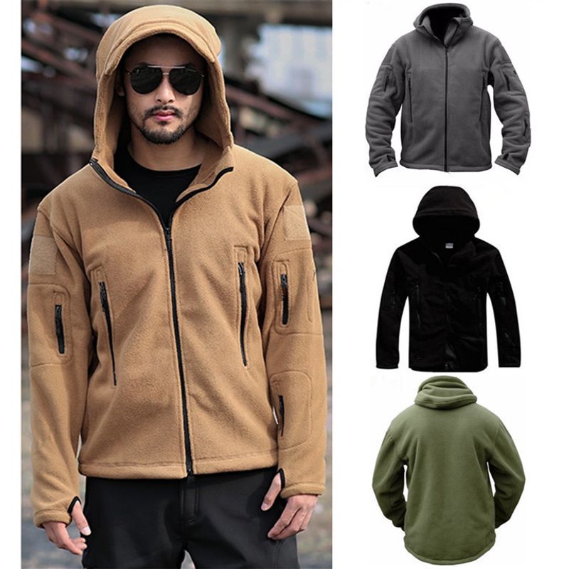 TIOZONEY - Abrigo de capucha térmica para hombres - Negro