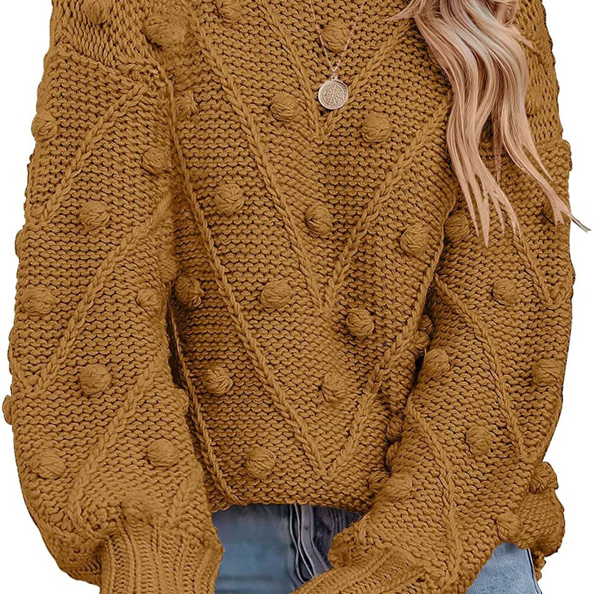 TIOZONEY - Sweater Cuello Redondo Mujer