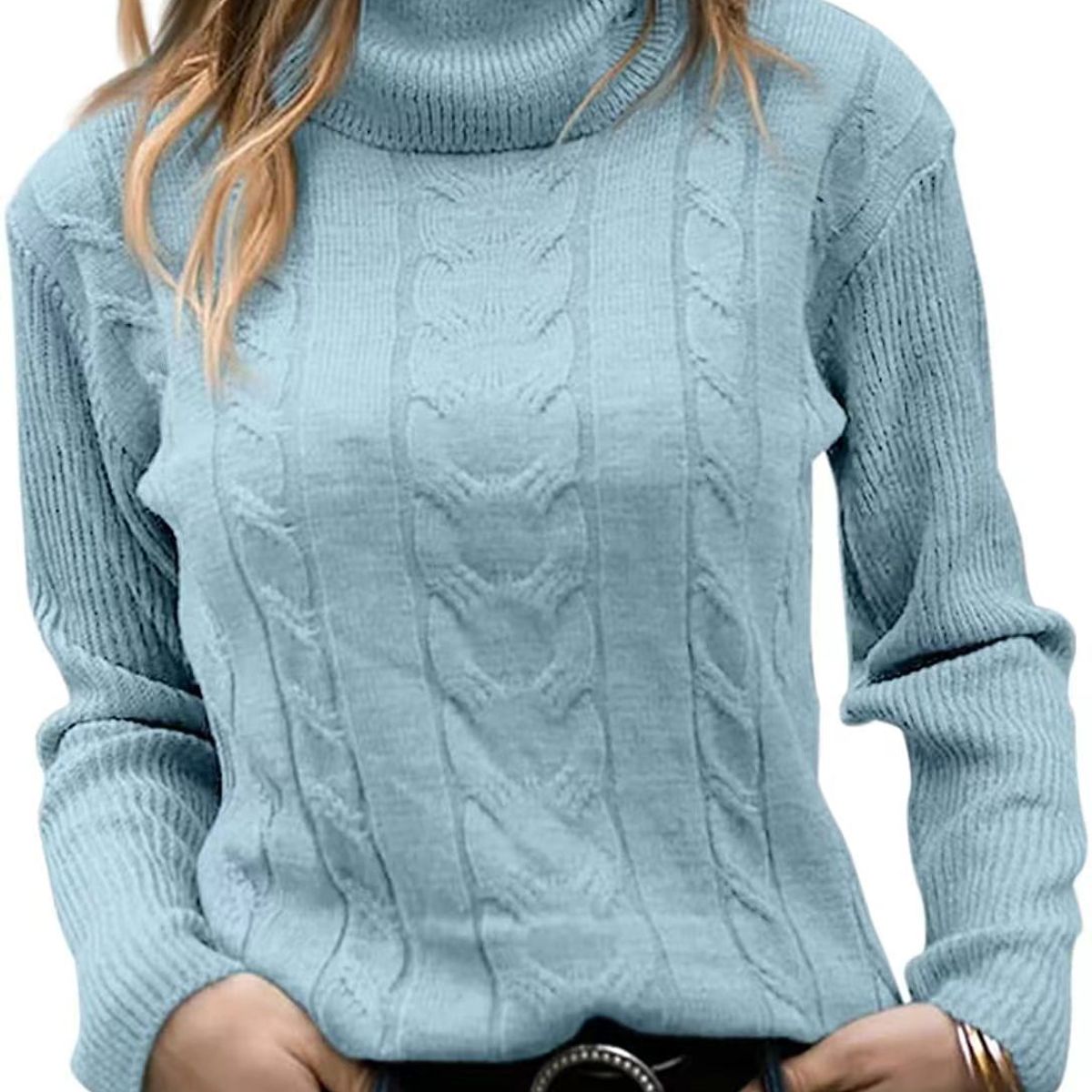 TIOZONEY - Sweater Cuello de Cuello Alto Mujer