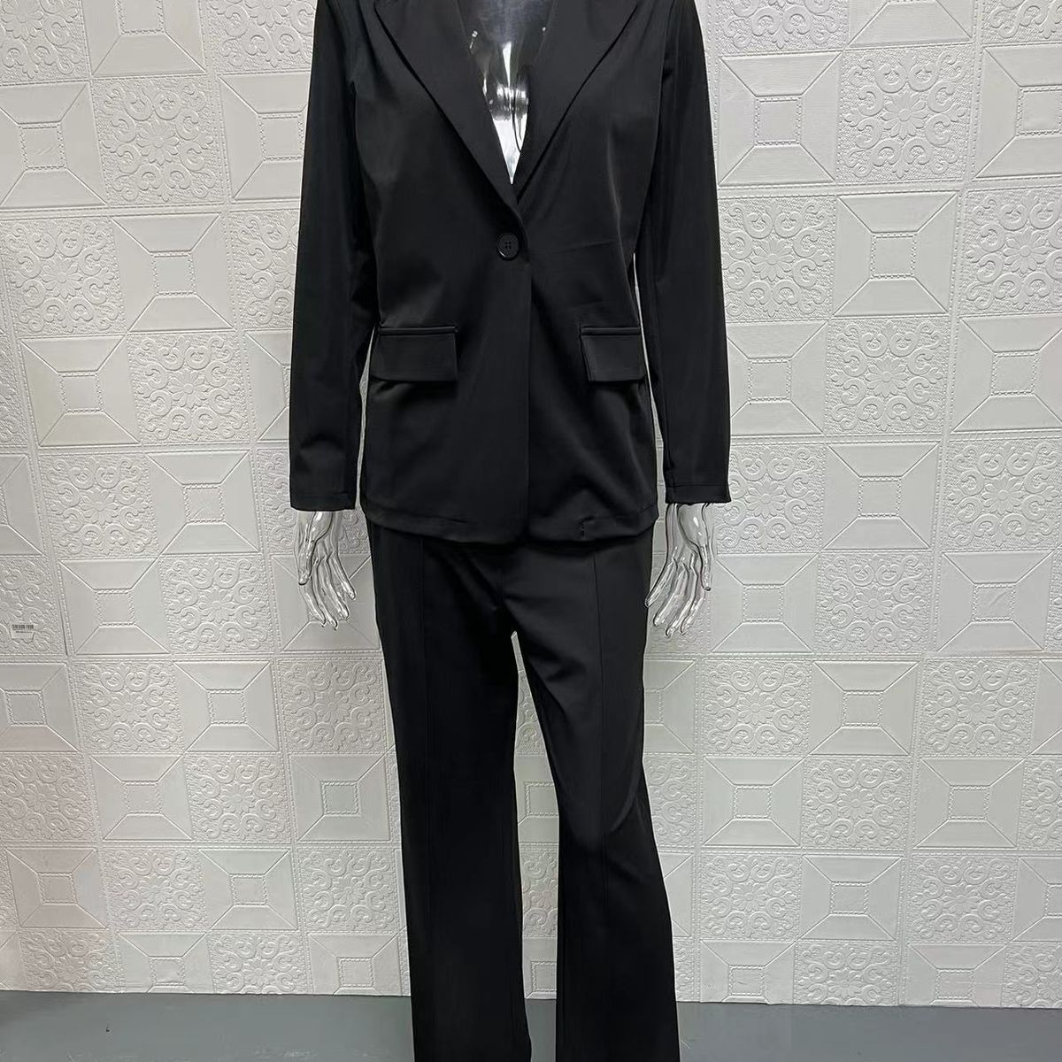 TIOZONEY - Blazer para Mujer - Negro