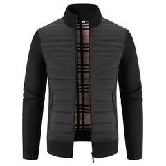 TIOZONEY - Chaqueta con cremallera y cuello para hombre