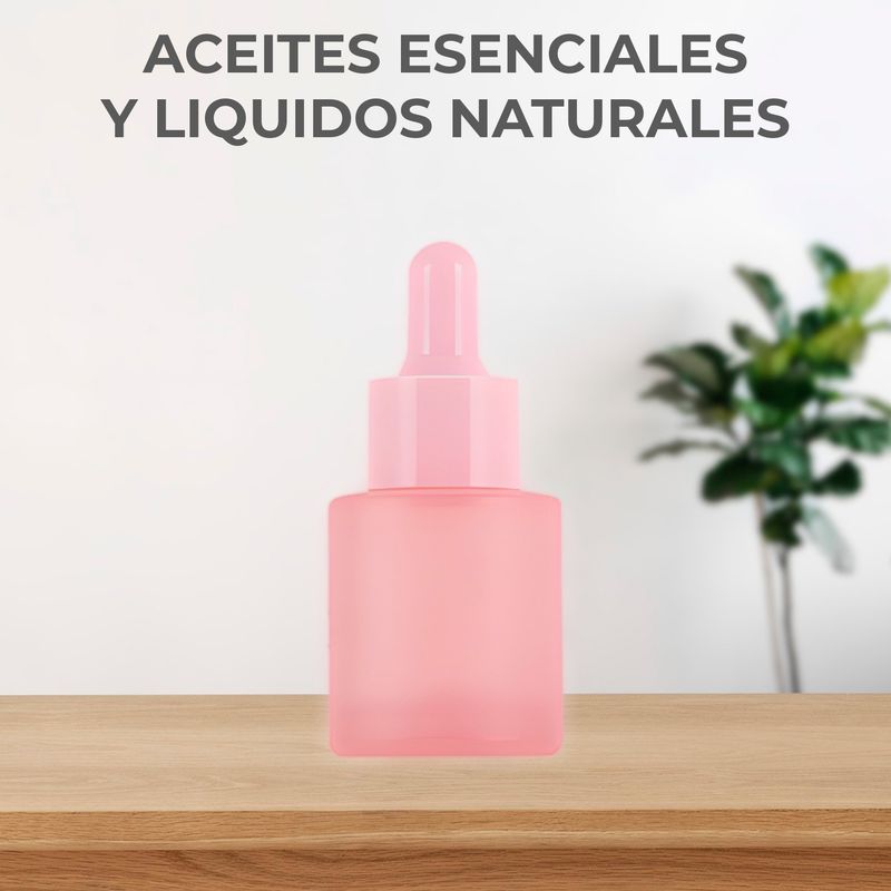 GENERICO - 12 Frascos Con Gotero Pipeta 20ml Chato Color Rosa