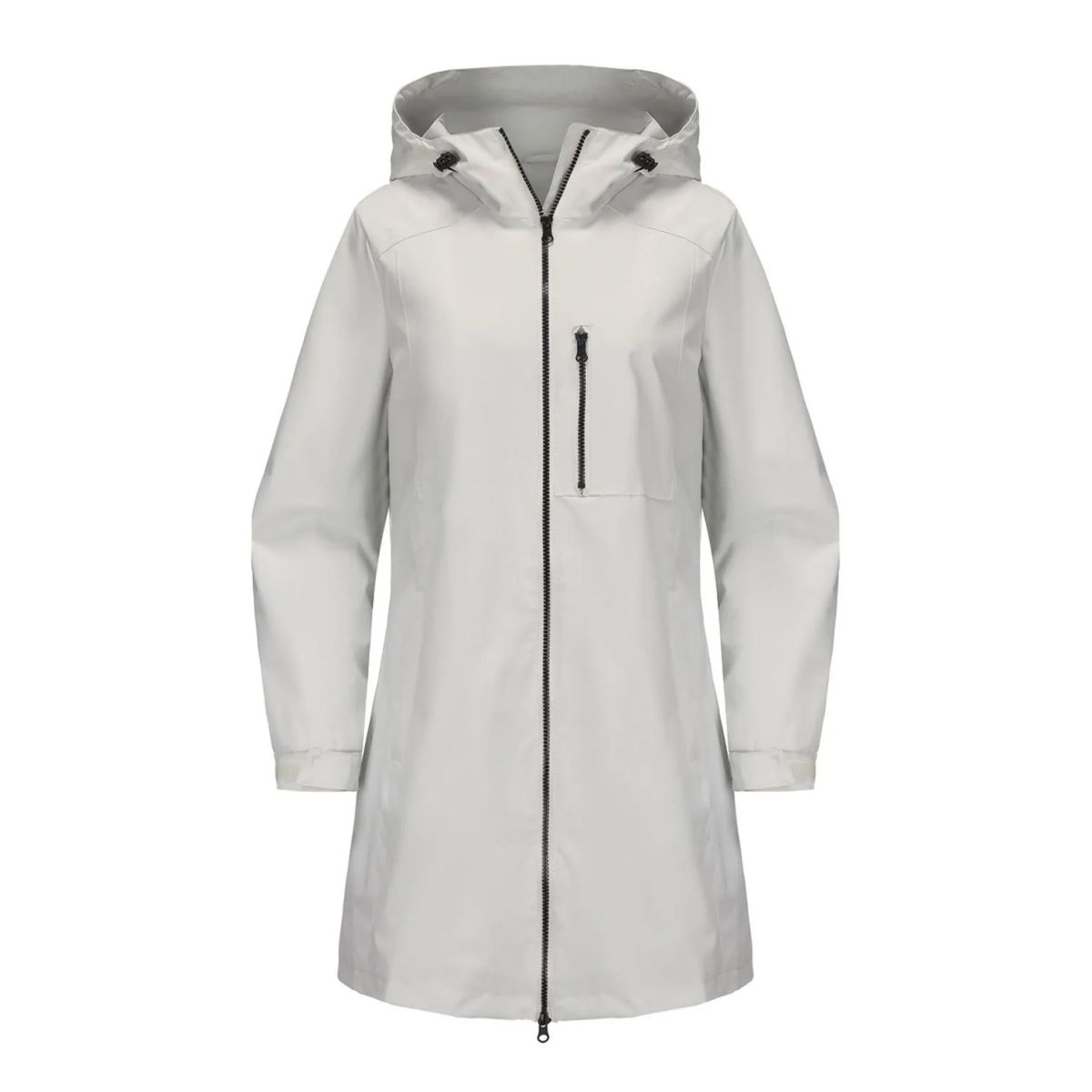 TIOZONEY - Chaqueta impermeable con capucha para mujer-Gris