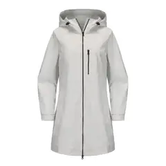 TIOZONEY - Chaqueta impermeable con capucha para mujer-Gris