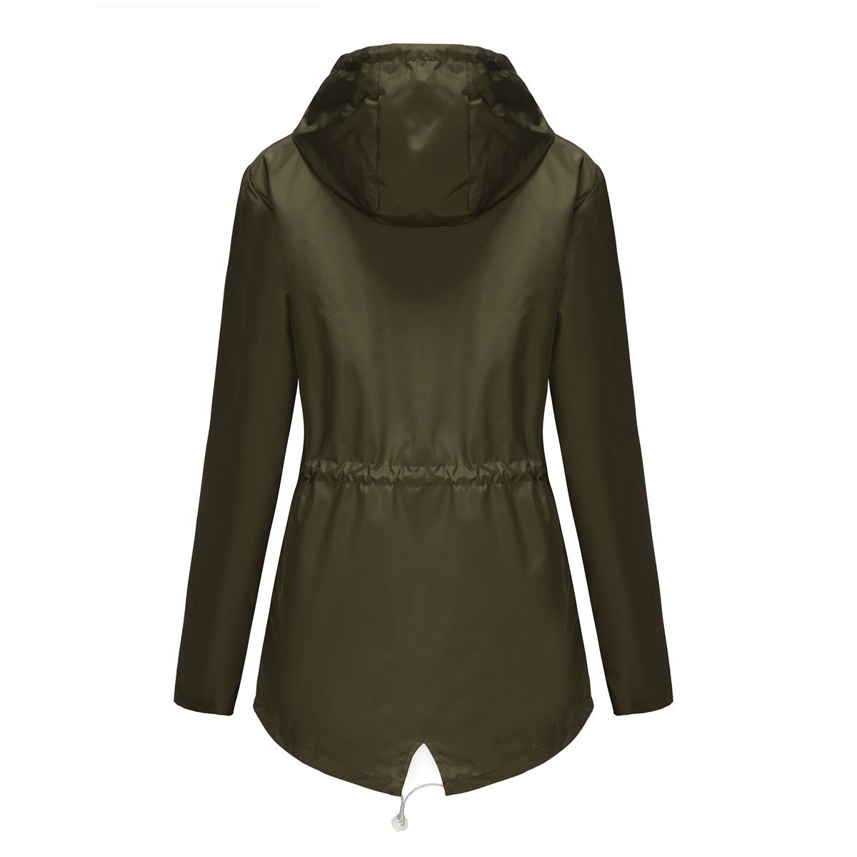 TIOZONEY - Cortavientos impermeable con gorro para mujer - Verde