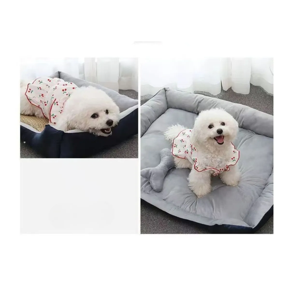 BABYLUNA - Cama Para Mascotas XL Con Juguete  Máxima Comodidad Gris