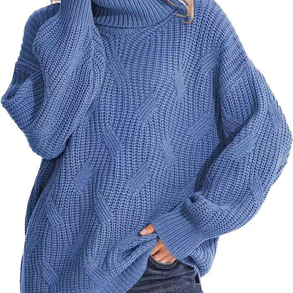 TIOZONEY - Sweater Cuello de Cuello Alto Mujer