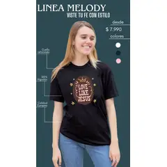 GG GOODGOODS - Polera Melody Cristiana Love Like Jesus Algodón Calidad Europea