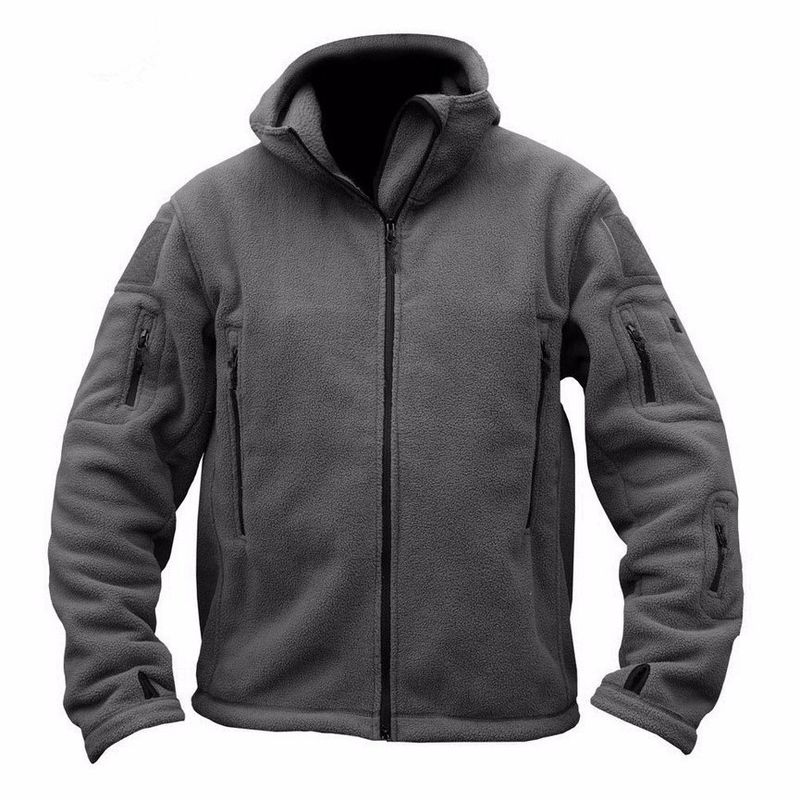 TIOZONEY - Abrigo de capucha térmica para hombres - Gris