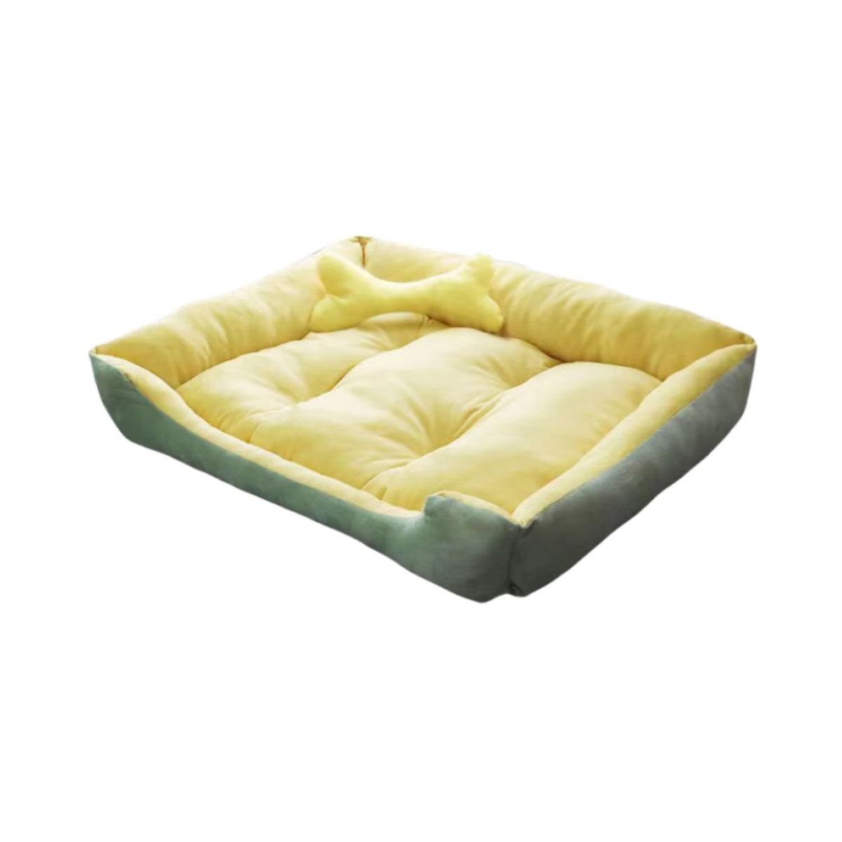 BABYLUNA - Cama Para Mascotas XL Con Juguete  Máxima Comodidad Amarilla