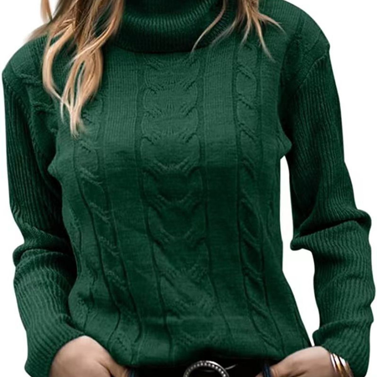 TIOZONEY - Sweater Cuello de Cuello Alto Mujer