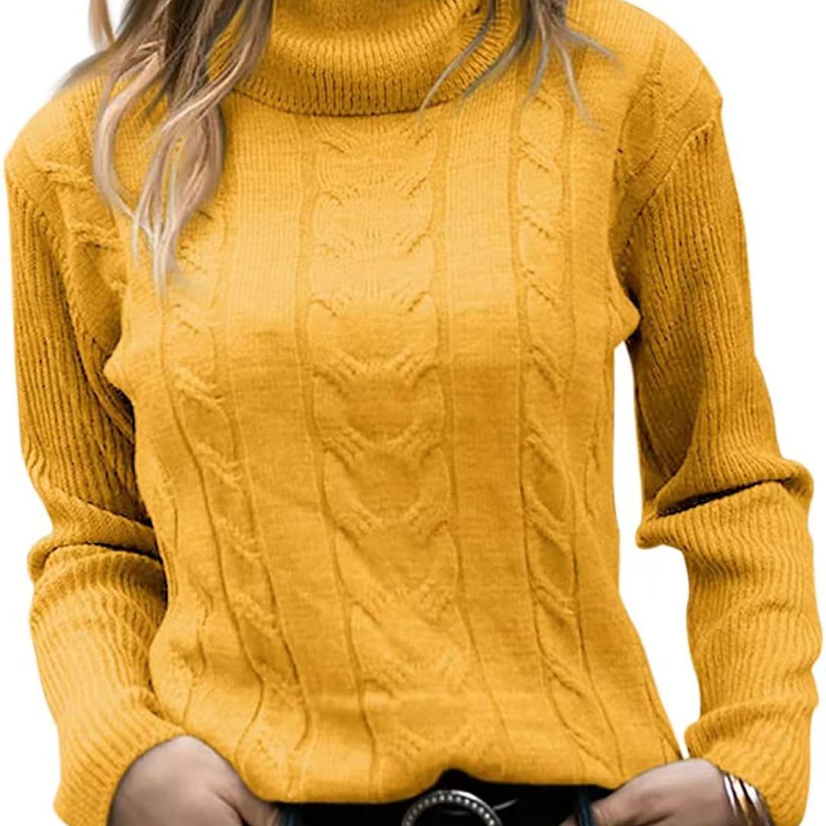 TIOZONEY - Sweater Cuello de Cuello Alto Mujer