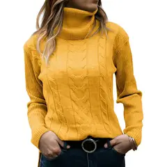 TIOZONEY - Sweater Cuello de Cuello Alto Mujer