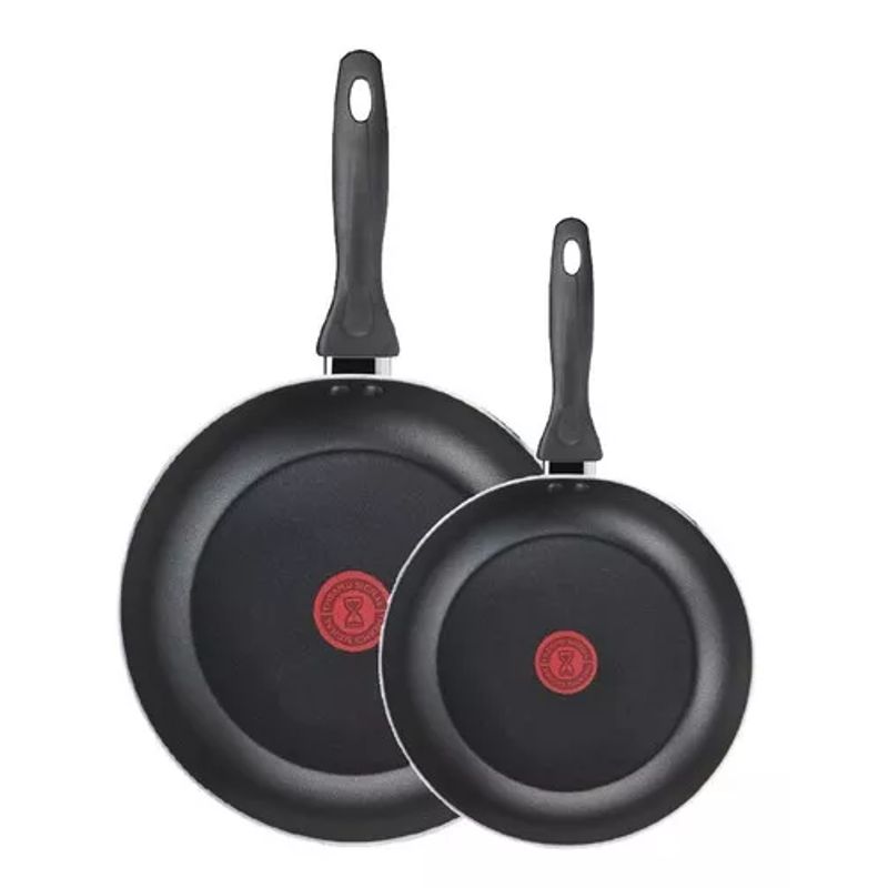 GENERICO - Set de 2 sartenes Easy Cook Tefal 24 cm y 30 cm aluminio negro