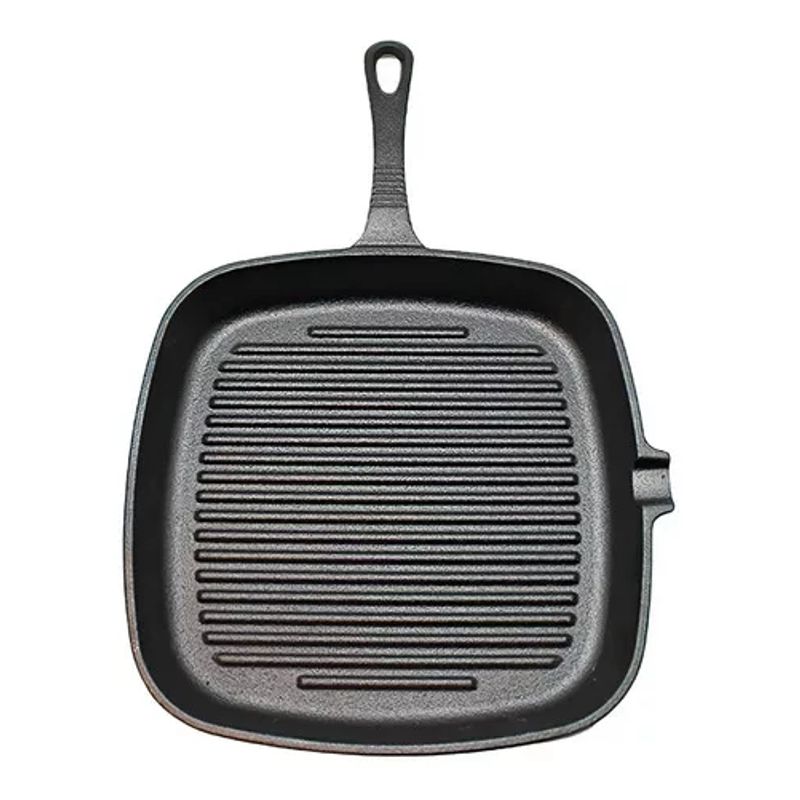 GENERICO - Sartén cuadrado Wayu de hierro fundido color negro