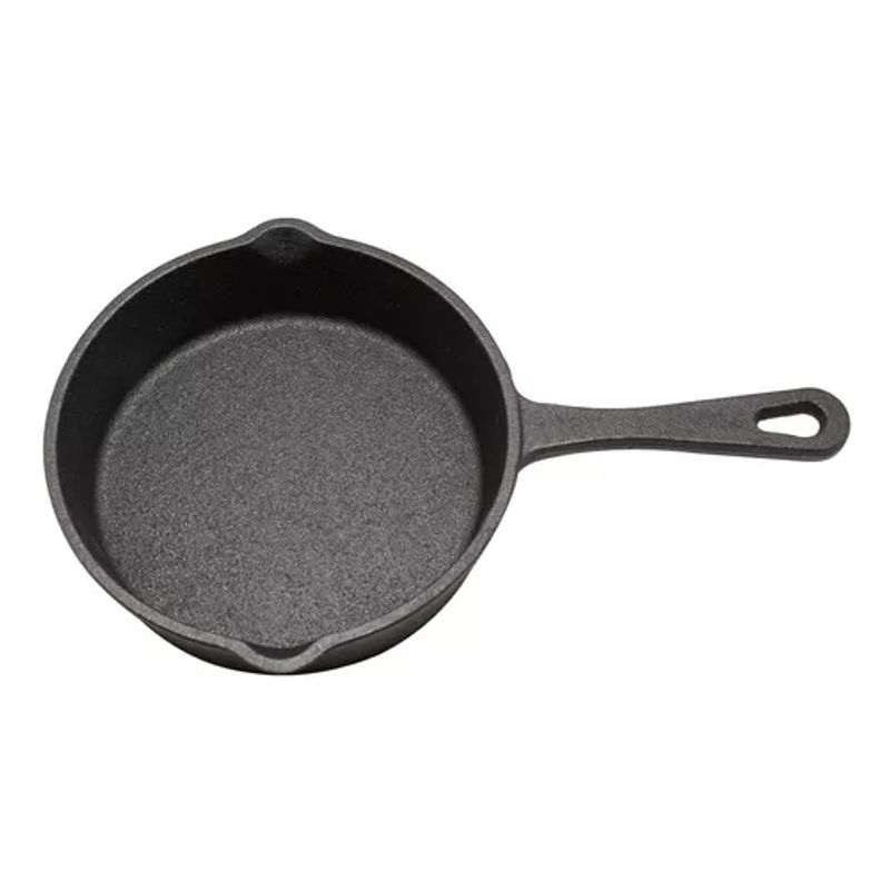 GENERICO - Sartén redonda Wayu de hierro fundido cocina asado BBQ color negro