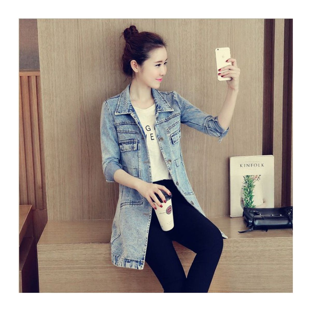 TIOZONEY - Chaqueta Jeans Mujer