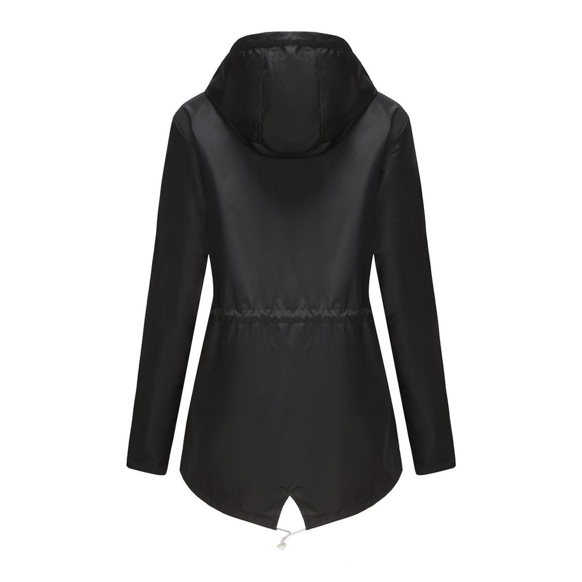 TIOZONEY - Cortavientos impermeable con gorro para mujer - Negro
