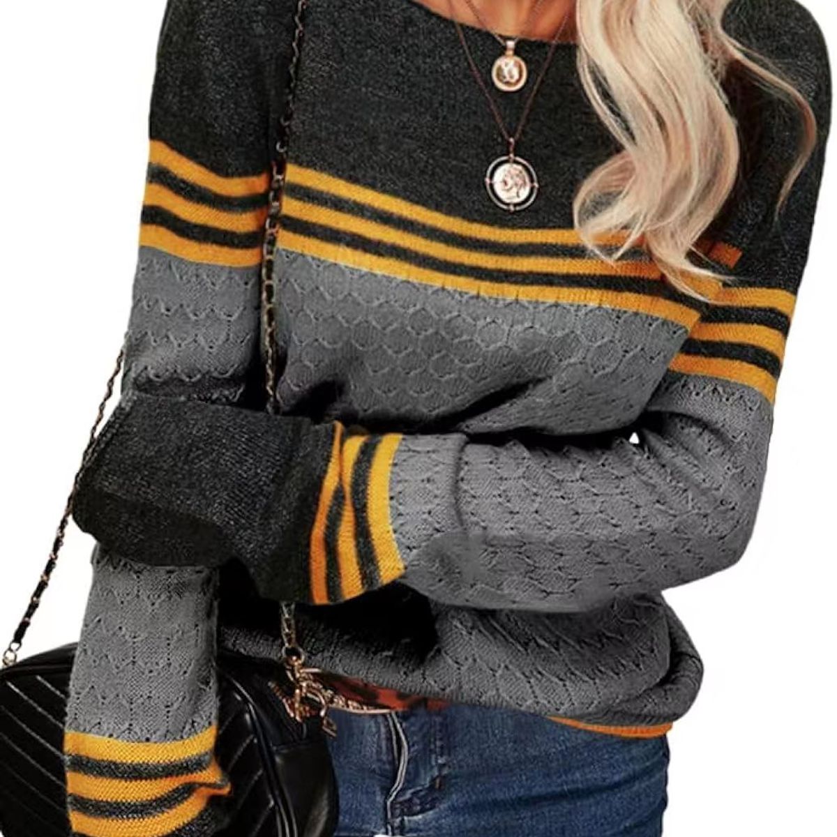 TIOZONEY - Sweater Cuello Redondo Mujer