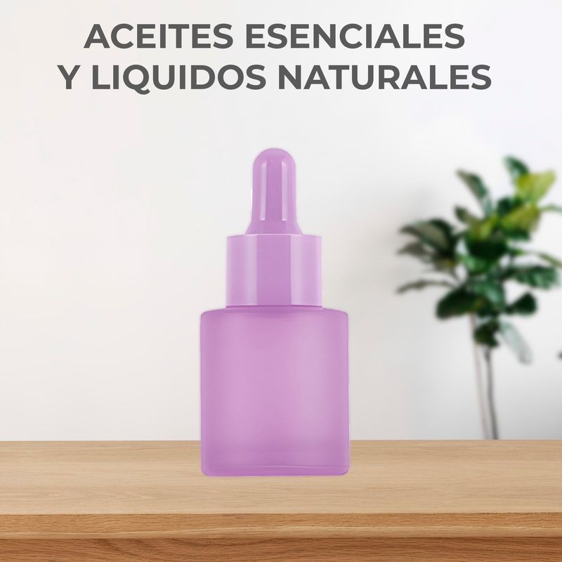 GENERICO - 12 Frascos Con Gotero Pipeta 20ml Chato Color Morado