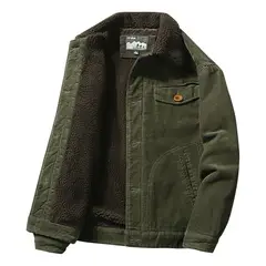 TIOZONEY - Chaqueta casual de algodón con cuello alto para hombre