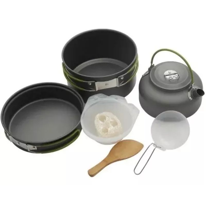 GENERICO - Set de ollas y tetera para camping