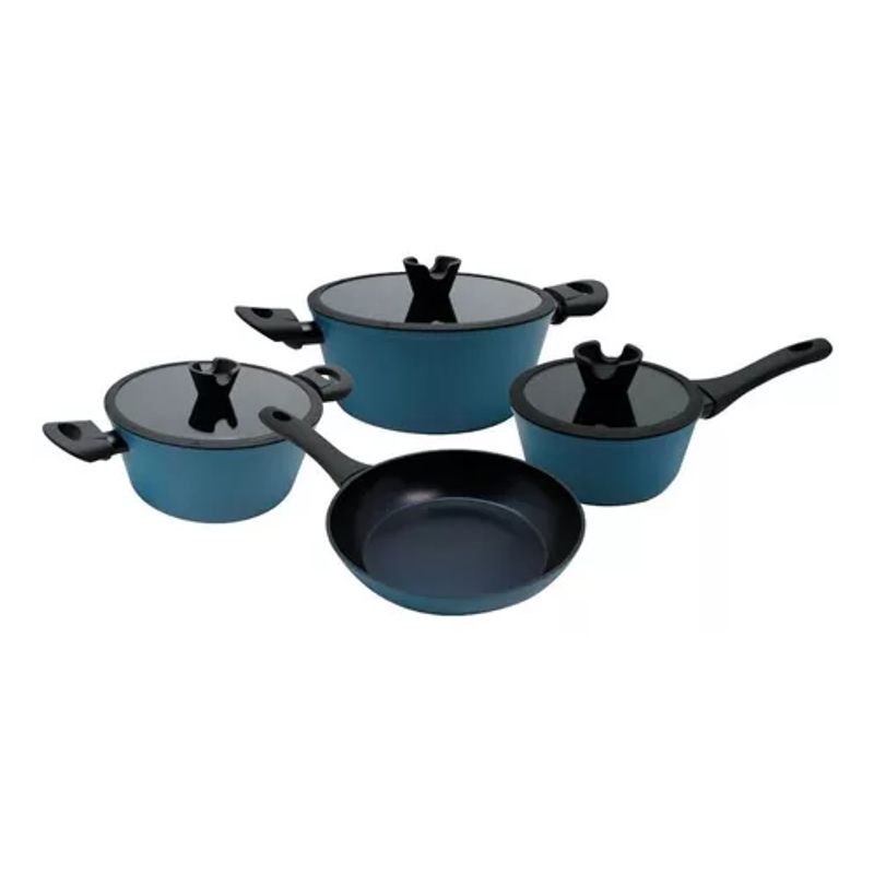 GENERICO - Ollas de cocina Keep ollas antiadherentes 7 piezas color azul