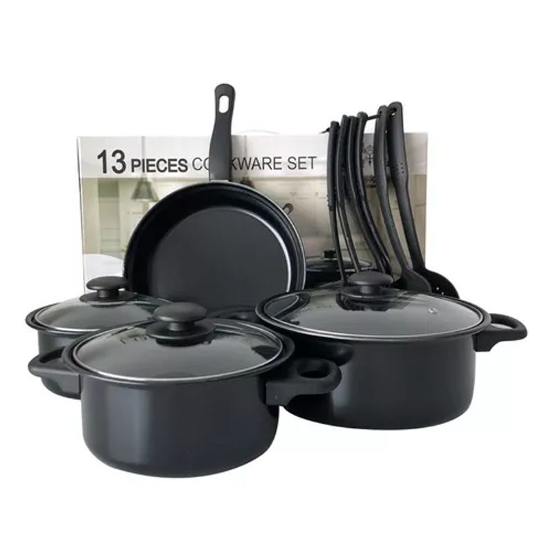 GENERICO - Set Ollas 13 piezas antiadherente Royal Mark ollas y sartén negro