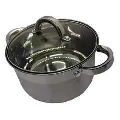 GENERICO - Set de ollas de 6 piezas acero inoxidable asa ergonómica 50