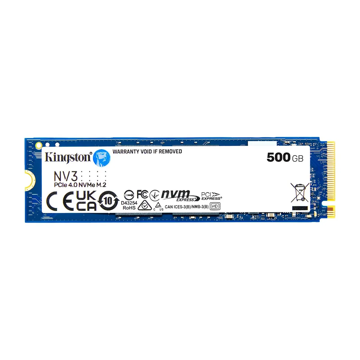 KINGSTON - Disco Solido SSD Interno Kingston NV3 500GB M.2 PCIe4.0 NVMe