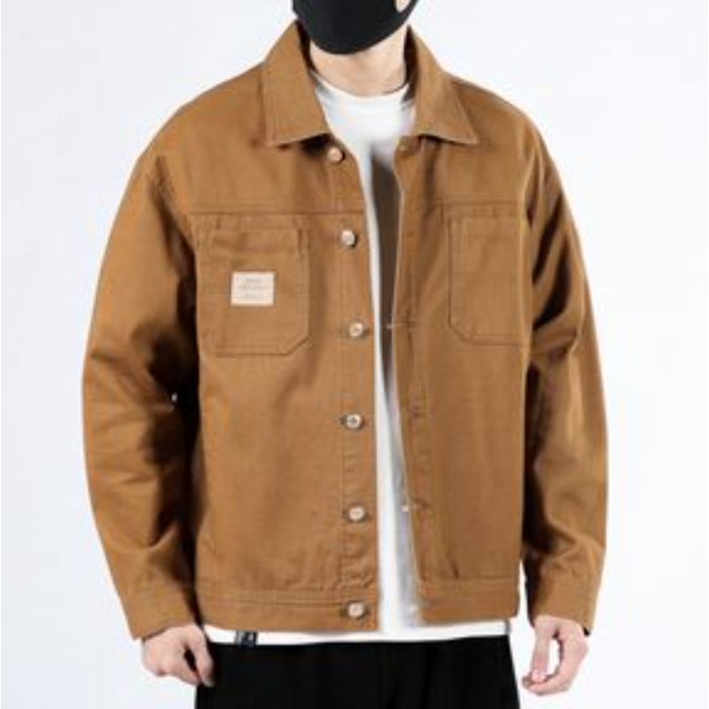 TIOZONEY - Chaqueta jeans de manga larga para Hombre