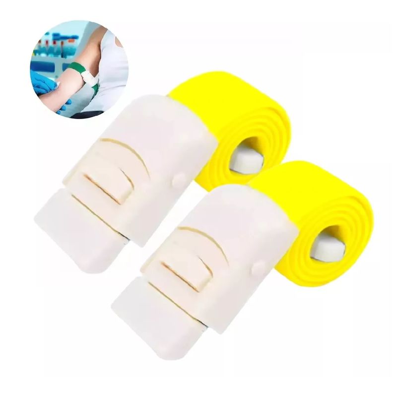 GENERICO - Torniquete Ligadura Elastico Con Hebilla Amarillo 2 Unidades