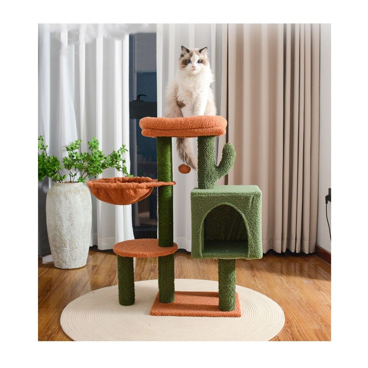 BABYLUNA - Rascador Gimnasio Para Gatos Con Juguetes Verde