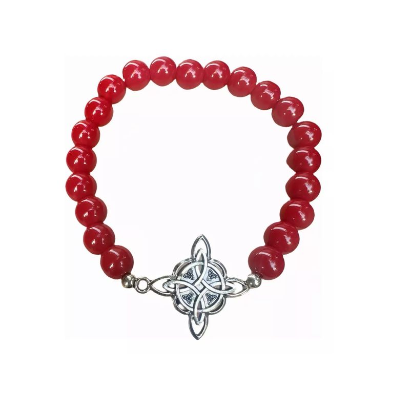 GENERICO - Pulsera Nudo De Brujas Elasticada Piedras Protección Suerte