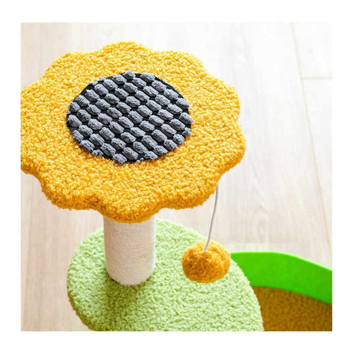 BABYLUNA - Rascador Gimnasio Para Gatos 2 Niveles Con Juguetes Verde