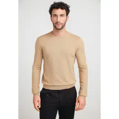 PERRY ELLIS - Sweater Hombre Cuello Redondo Camel