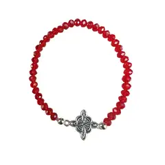GENERICO - Pulsera Cristales Rojos Nudo De Brujas Anti Malas Energias